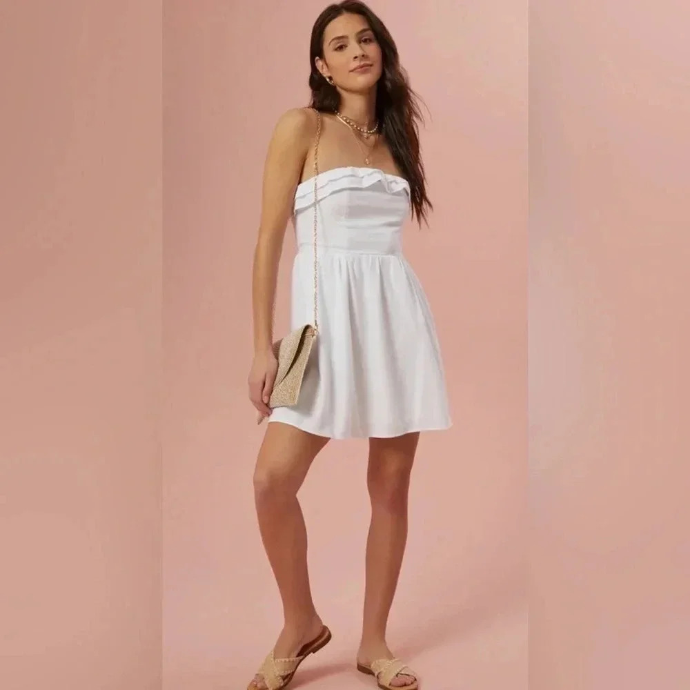 Altar'd State White Leni Strapless Dress New